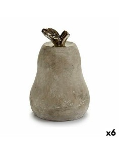 Figurine Décorative Gris Ciment Poire (15 x 20,5 x 15 cm) (6 Unités)