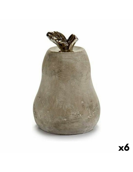 Figurine Décorative Gris Ciment Poire (15 x 20,5 x 15 cm) (6 Unités)
