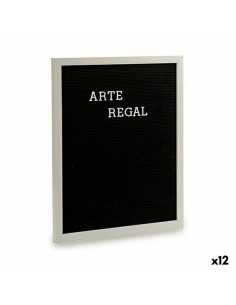 Cadre Noir Blanc Panneau 144 Lettres (2,5 x 50,5 x 40,5 cm) (12 Unités)