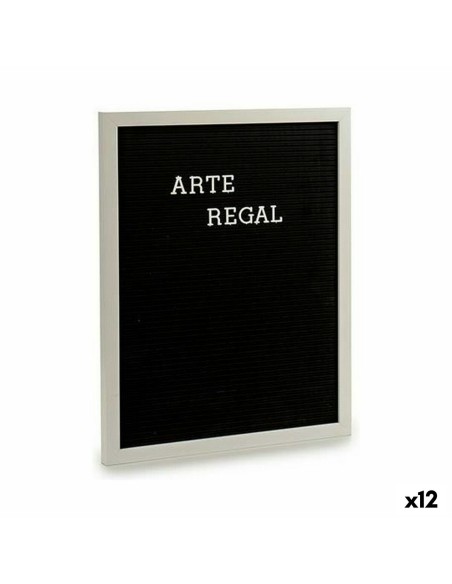 Cadre Noir Blanc Panneau 144 Lettres (2,5 x 50,5 x 40,5 cm) (12 Unités)