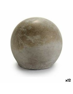 Figurine Décorative Gris Ciment Ballon (10 x 10 x 10 cm) (12 Unités)