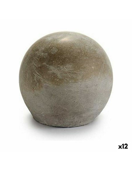 Figurine Décorative Gris Ciment Ballon (10 x 10 x 10 cm) (12 Unités)