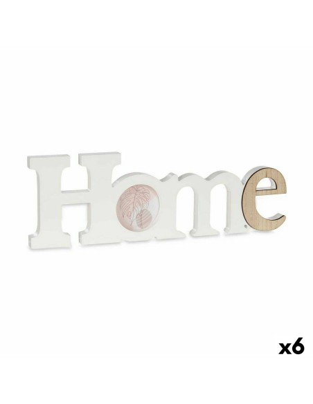 Cadre photo Home Blanc Marron Bois MDF 40 x 13,5 x 1,7 cm (6 Unités)