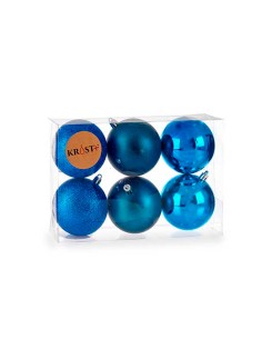 Lot de boules de Noël Krist+ 00771 Bleu Plastique (12 Unités) 2