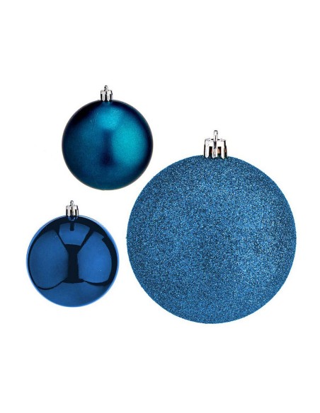 Lot de boules de Noël Krist+ 00771 Bleu Plastique (12 Unités)