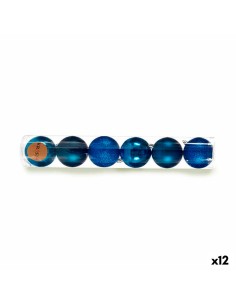 Lot de boules de Noël Krist+ 00830 Bleu Plastique (12 Unités)