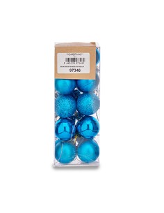 Lot de boules de Noël Krist+ K1912474-2 Bleu Plastique Ø 3 cm (12 Unités) 2
