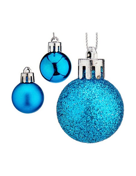 Lot de boules de Noël Krist+ K1912474-2 Bleu Plastique Ø 3 cm (12 Unités)