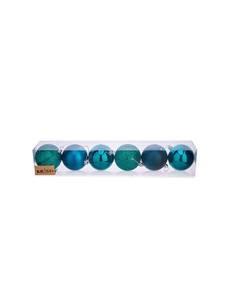 Lot de boules de Noël Krist+ 00831 Bleu Plastique Ø 7 cm (12 Unités) 2