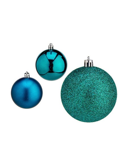 Lot de boules de Noël Krist+ 00831 Bleu Plastique Ø 7 cm (12 Unités)