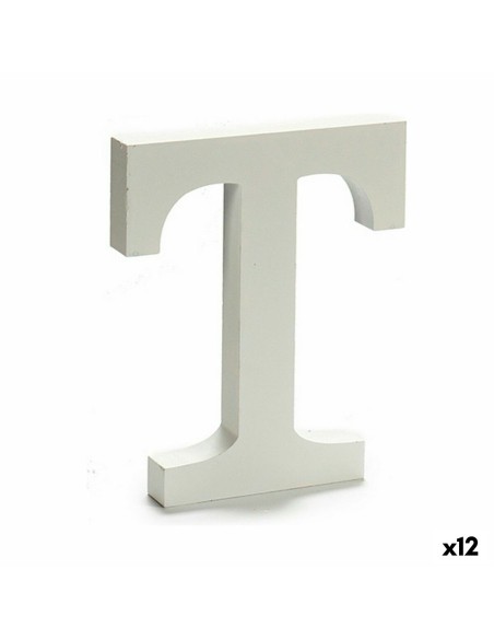 Lettre Pincello T Blanc 1,8 x 21 x 17 cm (12 Unités)