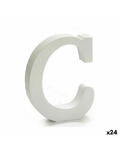 Lettre Pincello C Blanc Bois 2 x 11 cm (24 Unités)