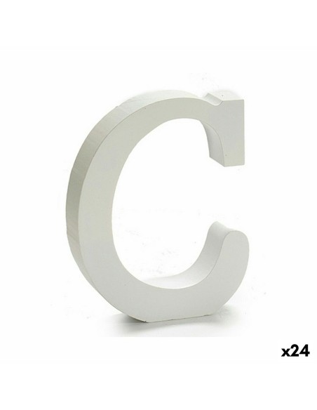 Lettre Pincello C Blanc Bois 2 x 11 cm (24 Unités)