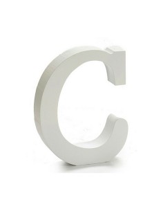 Lettre Pincello C Blanc Bois 2 x 11 cm (24 Unités) 2