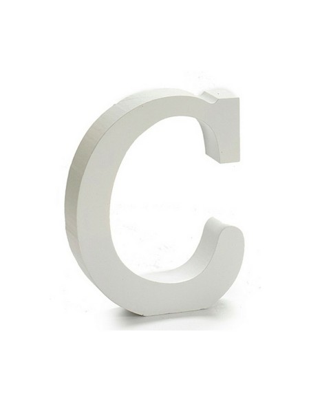 Lettre Pincello C Blanc Bois 2 x 11 cm (24 Unités)