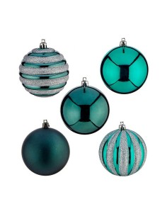 Lot de boules de Noël Bleu PVC 8 x 9 x 8 cm (4 Unités) 2