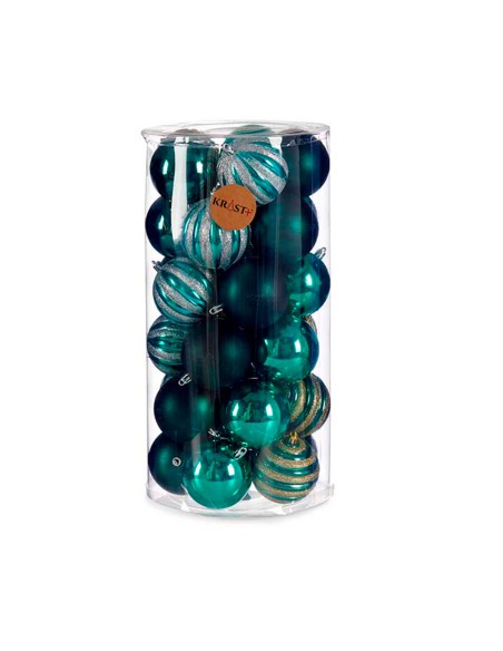 Lot de boules de Noël Bleu PVC 8 x 9 x 8 cm (4 Unités)