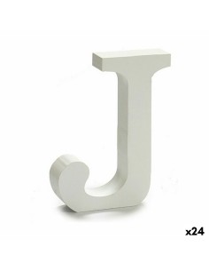 Lettre Pincello J Blanc Bois 2 x 11 cm (24 Unités)