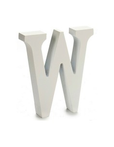 Lettre Pincello W Blanc 2 x 16 x 14,5 cm (24 Unités) 2
