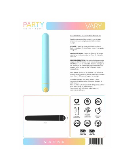 Vibromasseur Party Color Toys Bleu