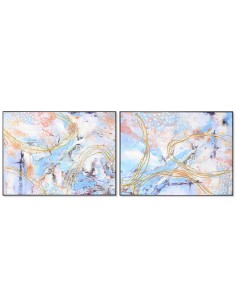 Cadre DKD Home Decor 122 x 4,5 x 92 cm Abstrait Moderne (2 Unités)