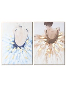 Cadre DKD Home Decor 100 x 4 x 140 cm Danseuse Classique Romantique (2 Unités)