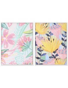 Cadre DKD Home Decor 60 x 4 x 80 cm Moderne Feuille d'une plante (2 Unités)