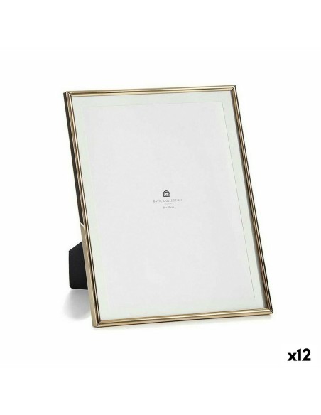 Cadre photo Doré Verre Acier (15,5 x 28 x 22,9 cm) (12 Unités)