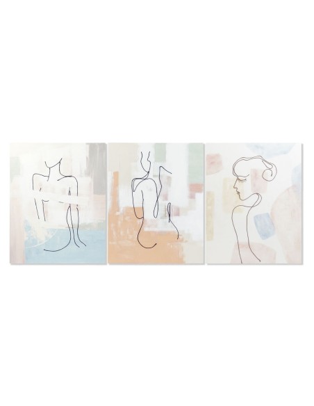 Cadre DKD Home Decor 80 x 3,7 x 100 cm Abstrait Moderne (3 Pièces)