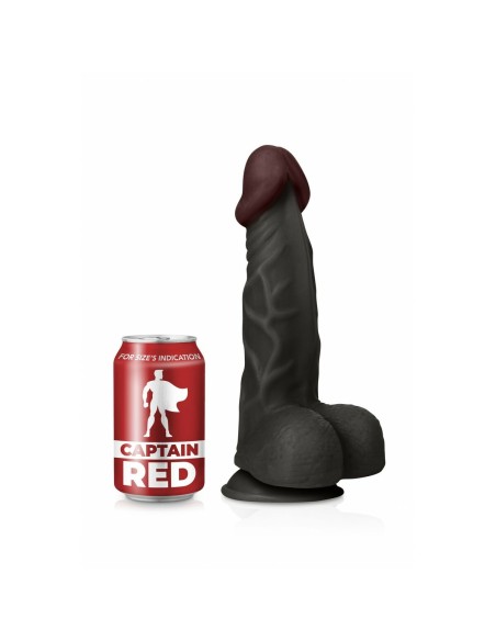 Gode réaliste Captain Red TPE Noir 23 cm