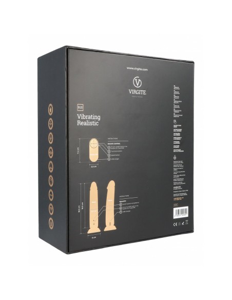 Gode réaliste Virgite R15 Noir 16,5 cm
