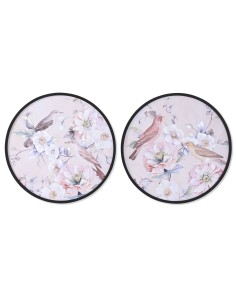 Cadre DKD Home Decor Romantique Oiseaux 70 x 3 x 70 cm (2 Unités)