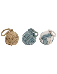 Figurine Décorative DKD Home Decor Bleu Marron Blanc Nœud 14 x 14 x 28 cm méditerranéen (3 Pièces)