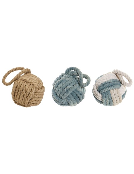 Figurine Décorative DKD Home Decor Bleu Marron Blanc Nœud 14 x 14 x 28 cm méditerranéen (3 Pièces)