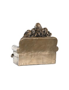 Figurine Décorative DKD Home Decor 17 x 10,5 x 15,5 cm Rose Doré Blanc (2 Unités) 2