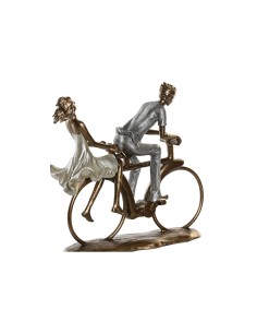 Figurine Décorative DKD Home Decor 27 x 9,5 x 23 cm Rose Doré Blanc (2 Unités) 2