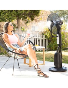 Ventilateur Brumisateur sur Pied avec Commande à Distance InnovaGoods Mistinn Noir 90 W 2,8 L