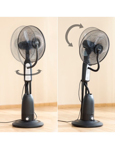 Ventilateur Brumisateur sur Pied avec Commande à Distance InnovaGoods Mistinn Noir 90 W 2,8 L