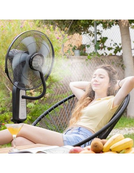 Ventilateur Brumisateur sur Pied avec Commande à Distance InnovaGoods Mistinn Noir 90 W 2,8 L