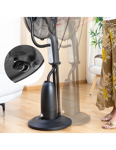 Ventilateur Brumisateur sur Pied avec Commande à Distance InnovaGoods Mistinn Noir 90 W 2,8 L