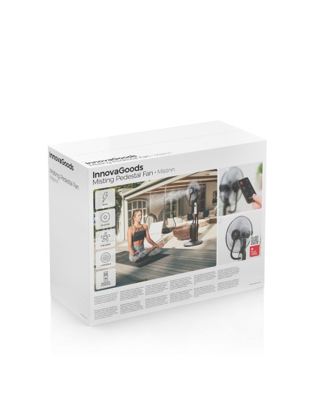 Ventilateur Brumisateur sur Pied avec Commande à Distance InnovaGoods Mistinn Noir 90 W 2,8 L
