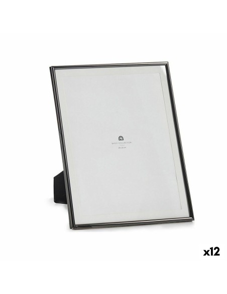 Cadre photo Noir Verre Acier (23 x 28 x 15 cm) (12 Unités)