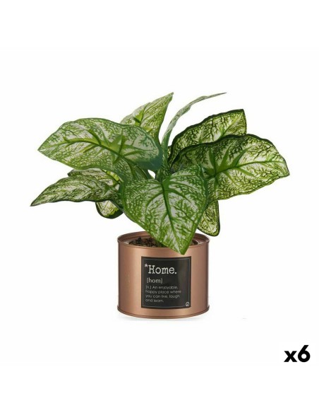 Plante décorative Ibergarden Home Métal Plastique Cannette 26 x 26 x 26 cm Cuivre (6 Unités)