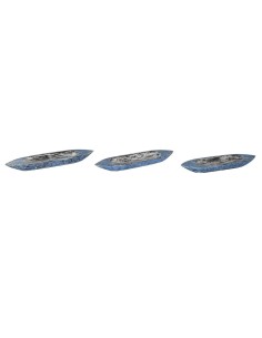 Centre de Table DKD Home Decor 80 x 18,5 x 7 cm Bleu Blanc Blue marine méditerranéen (3 Pièces)