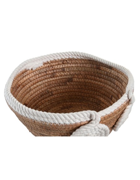 Centre de Table DKD Home Decor 30 x 30 x 14 cm Naturel Blanc Boho