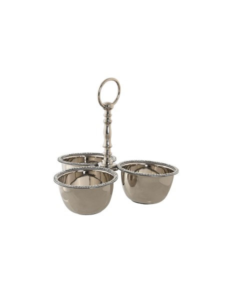 Centre de Table DKD Home Decor 24 x 24 x 18 cm Argenté Chrome