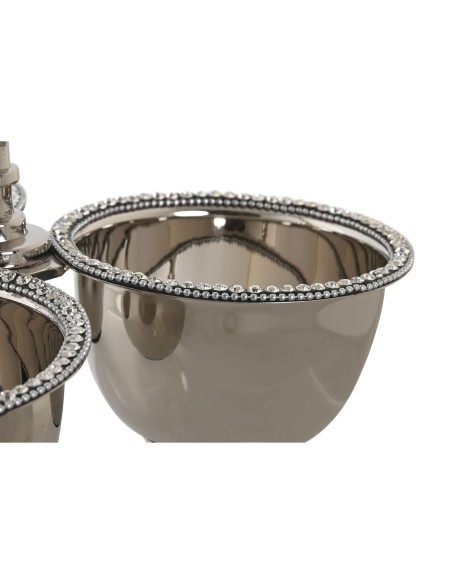 Centre de Table DKD Home Decor 24 x 24 x 18 cm Argenté Chrome