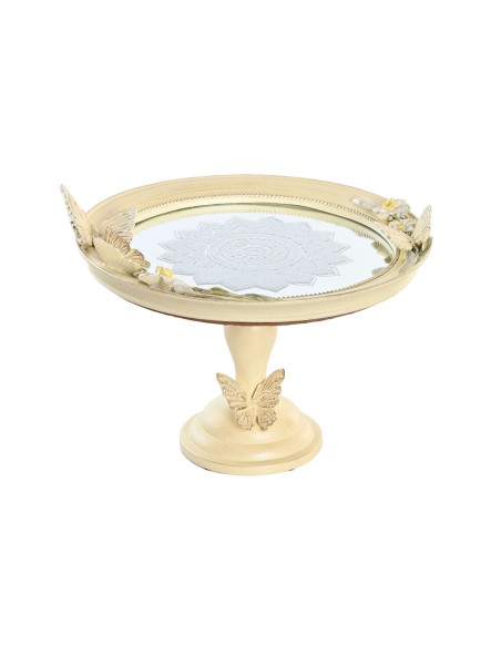 Centre de Table DKD Home Decor 24 x 22,6 x 18 cm Beige Papillons
