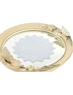 Centre de Table DKD Home Decor 24 x 22,6 x 18 cm Beige Papillons 2