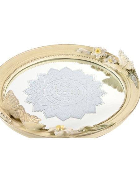 Centre de Table DKD Home Decor 24 x 22,6 x 18 cm Beige Papillons